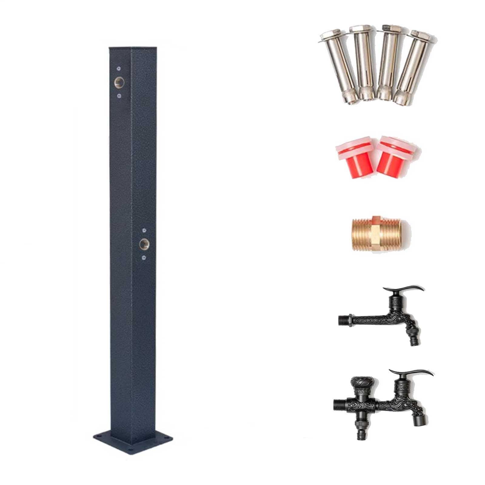 WOTZOV Outdoor Stainless Steel Water Column - 26In Freestanding Antifreeze Faucet For Garden Irrigation & Washing - Durable Vertical Design, Perfect For Outdoor Use，95cm/37in