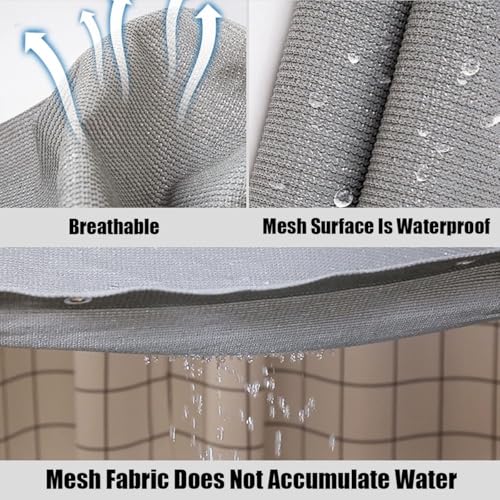 Toile d'ombrage gris anti-UV 85% avec œillets pour jardin et terrasse