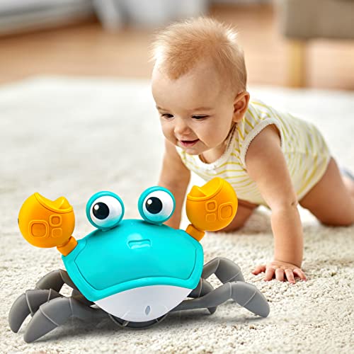 Image of Aprilwolf Escaping Crawling Baby Crab Toy, New Edition with Music Control, Tummy Time Toys, Interactive Walking Dancing Toy, Fun Birthday Gifts Entertain Boy Girl Pet Dog