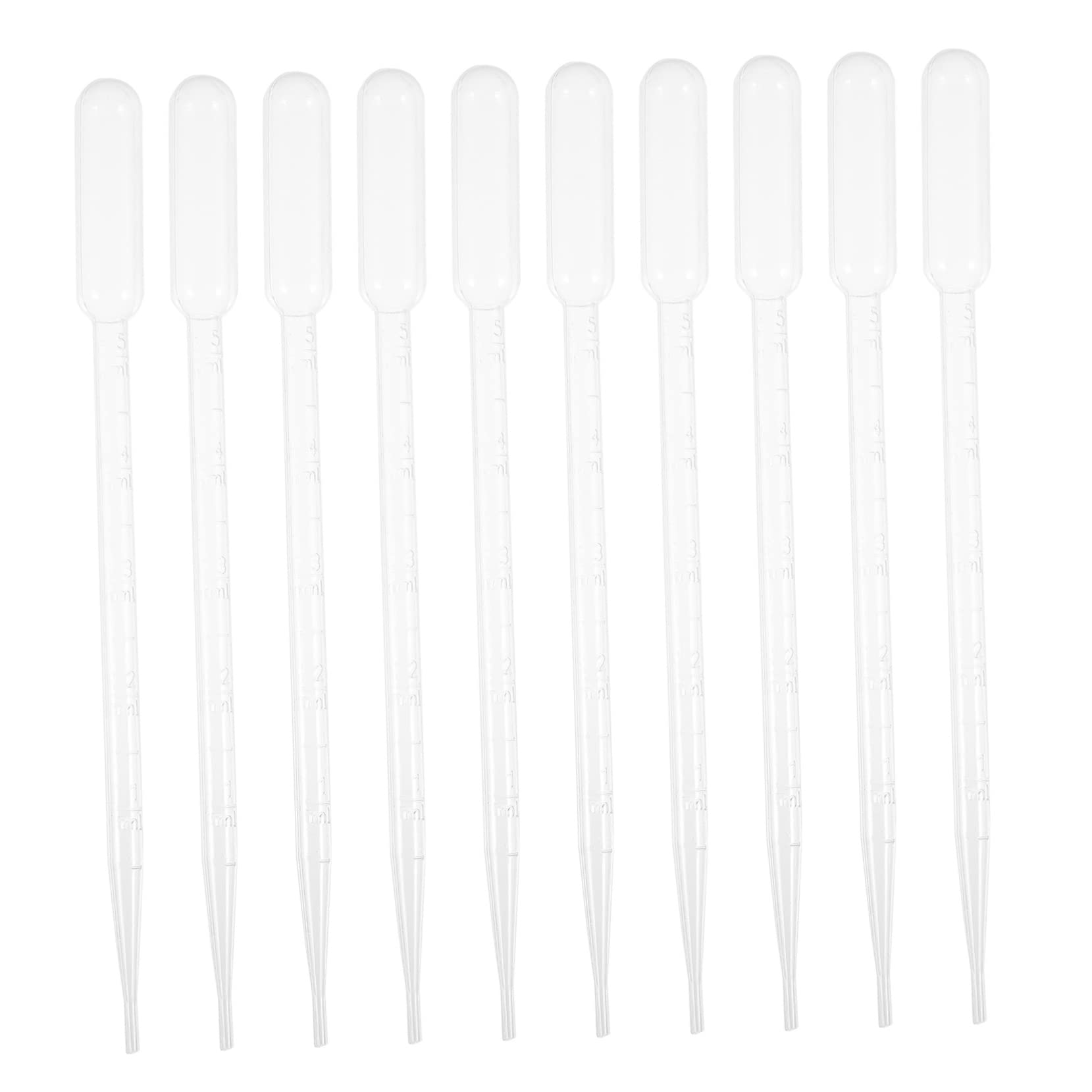 VILLFUL 50pcs Plastic Dropper Medicine Feeder Dropper Measurement Dropper Pipettes Dropper Eye Dropper Dispenser Liquid Pipettor Fluid Pipettes Lab Graduated Dropper Transparent