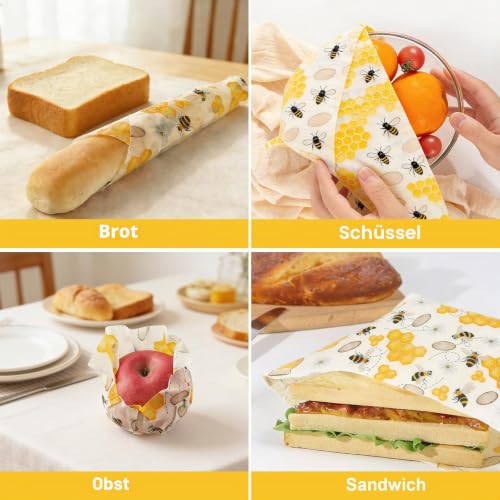 Foto von Bienenwachstücher Rolle, Wachstücher Für Lebensmitte, Bienenwachspapier Für Lebensmittel für Lebensmittelaufbewahrung, Käse- und Sandwich-Verpackungen Beeswax Wrap