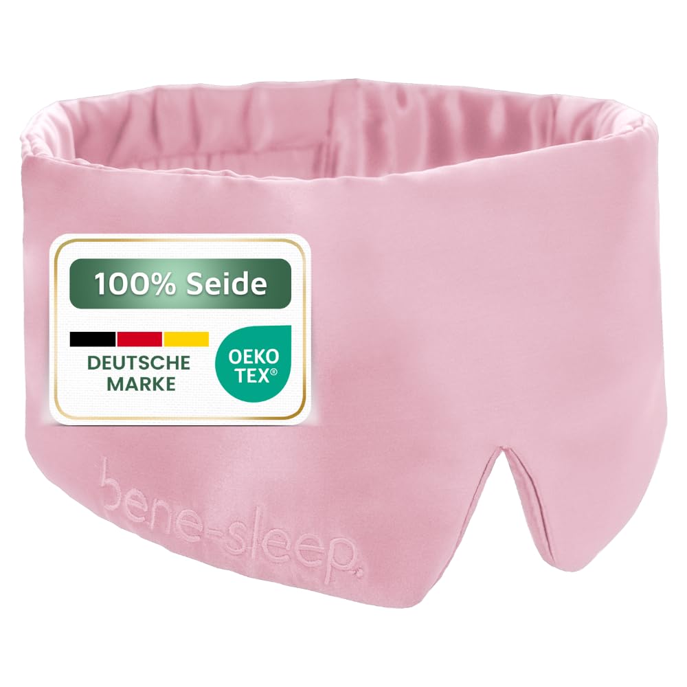Antifaz para dormir de seda premium, 100 % opaco, acolchado suave, agradable para la piel para un sueño reparador, para un sueño REM más largo y dormir más rápido (rosa)