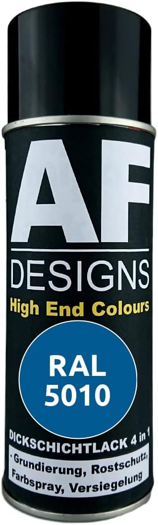 Alex Flittner Designs Rust Protection Paint 4-in-1 RAL 5010 Gentian Blue Metal Protective Paint Spray Rust Protection Paint Spray Can