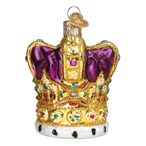 Old World Christmas King's Crown Glass Blown Ornament for Christmas Tree, Handcrafted Holiday Decoration, Royalty Collection