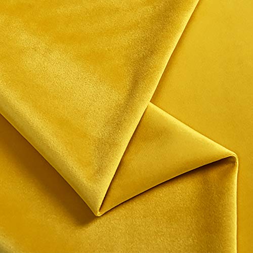 MUYUNXI Samtstoff Weich Und Elegant Möbelstoff Polsterstoff Möbel Sitzbezug Stoff 150 cm Breit Meterware Verkauft(Color:Gelb)