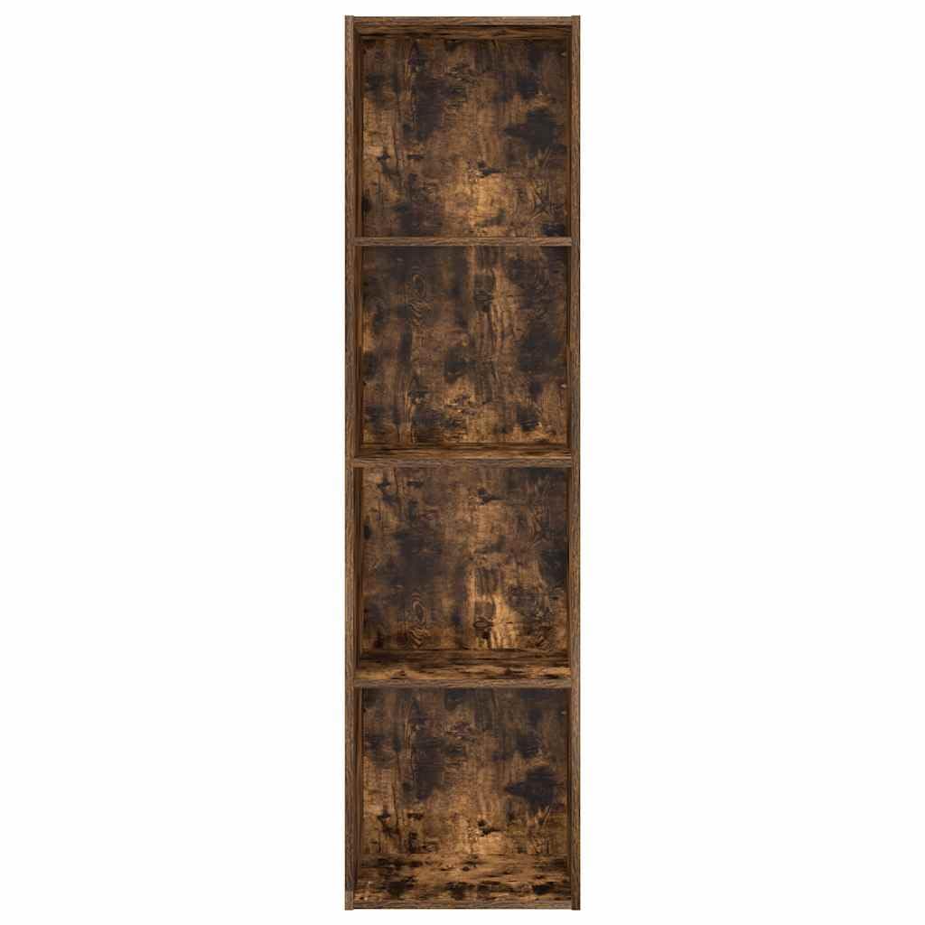 Générique Regał dębowy wędzony 40 x 30 x 152 cm z drewna inżynieryjnego, półka do przechowywania z otwartymi przegródkami na książki, czasopisma i dekoracje, idealny do salonu, sypialni