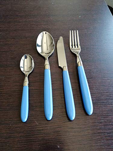 morinox SERV. Posate 24 PZ X 6 Persone Fly con Manico Azzurro