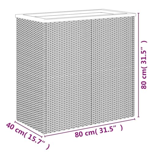 Jardinière d'extérieur en polyrotin durable de haute qualité pour jardin