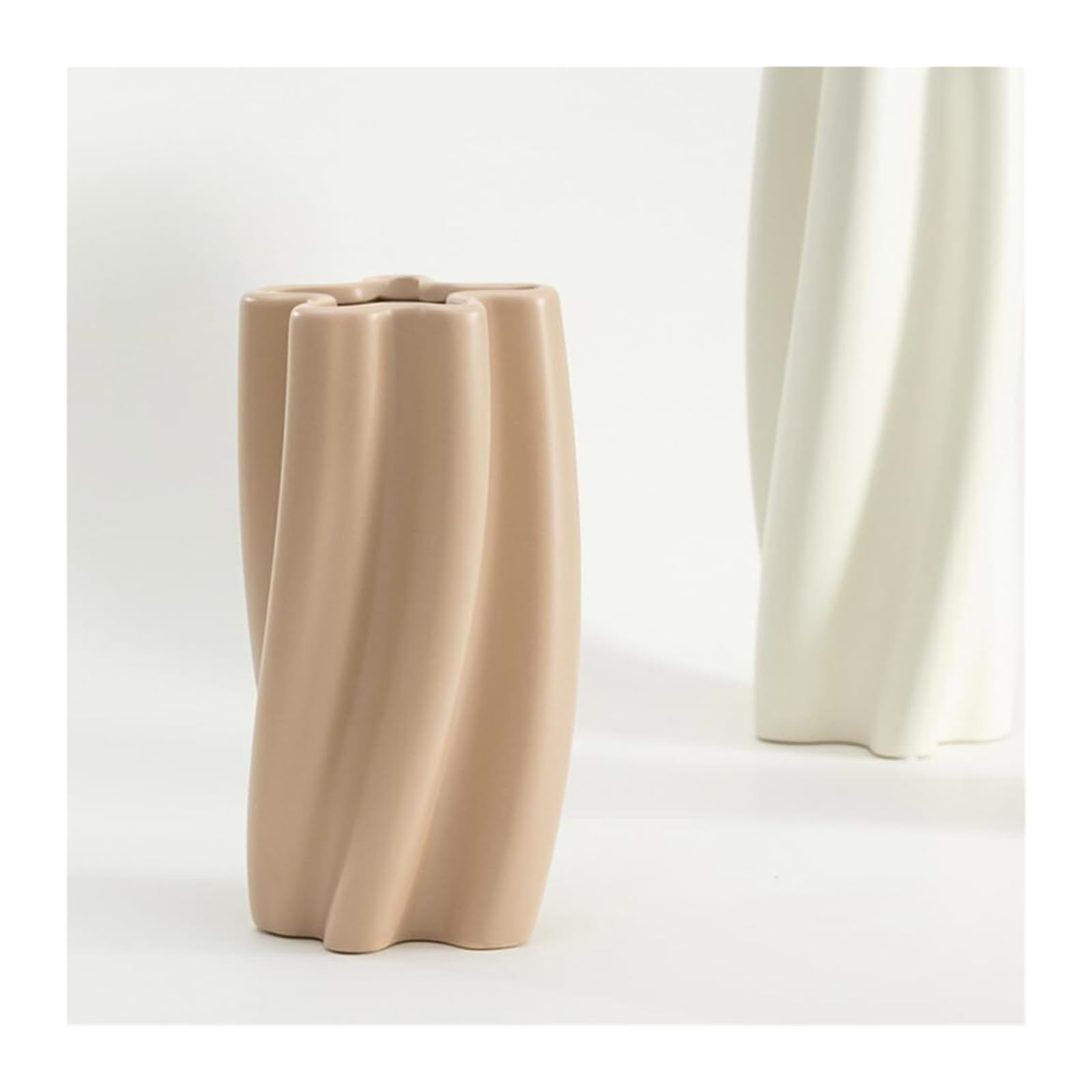 Blumenvase Spinnende Marshmallows, handgefertigte Keramikvasen, Seestern-Flaschenaufsätze, Blumendekorationen Wohndekoration(Milk Tea 9in)