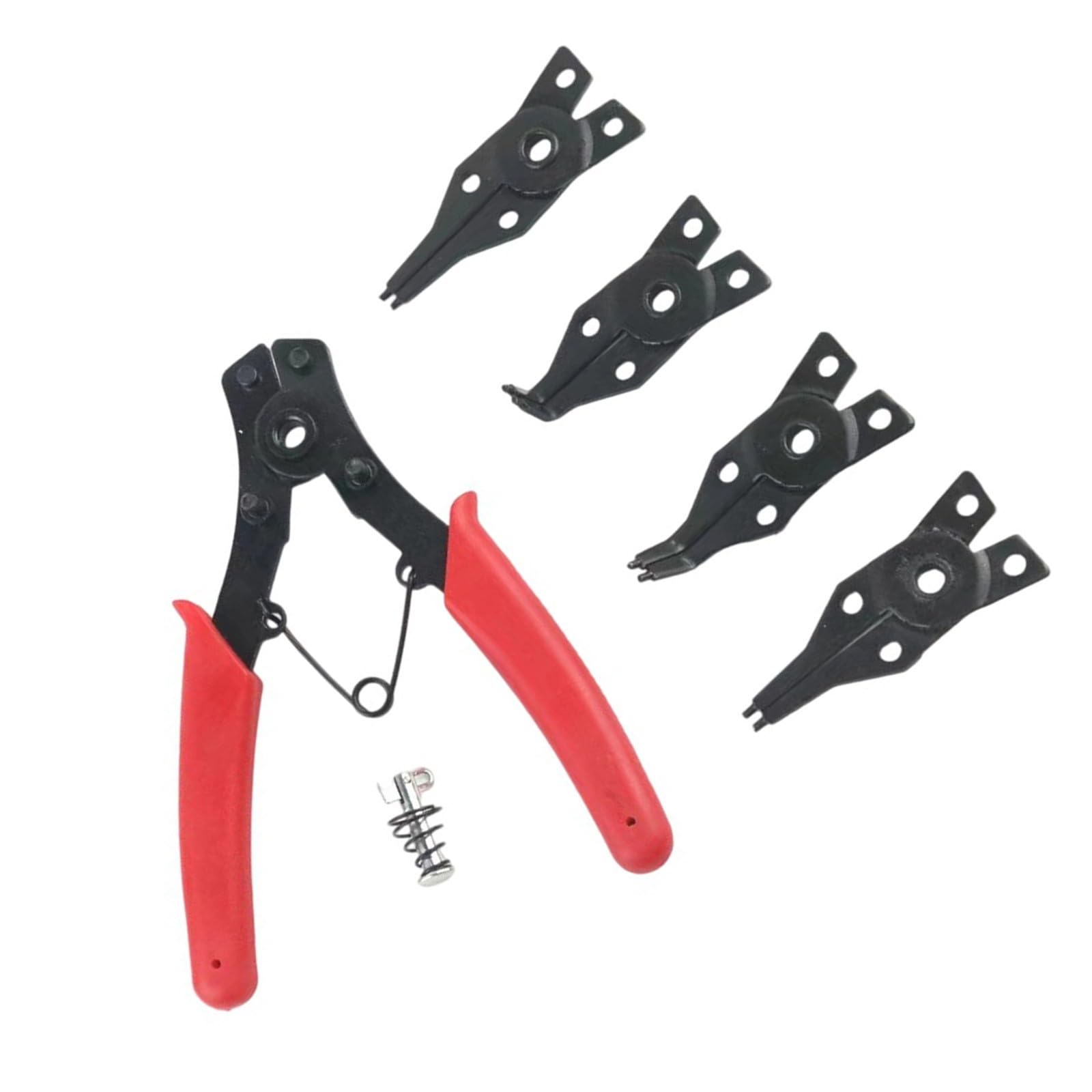 4 in 1 Snap Rings Pliers Double Purpose Circlip Pliers Snap Rings Fixed Hardware Repair Manual Tool Internal External Interchangeable Jaw Retaining