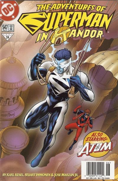 Adventures of Superman #547 (Newsstand) FN ; DC comic book | the Atom Kandor Superman Blue