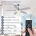 Hounberi 50inch Brushed Nickel Ceiling Fan with Light - Quiet Reversible DC Motor 5 Dual-Finish Blades Dimmable 3-Color LED for Bedroom Living Room Indoor
