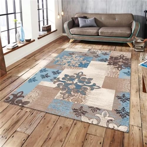 Tapis chambre enfant garçon bleu 200x300cm moquette salon moderne