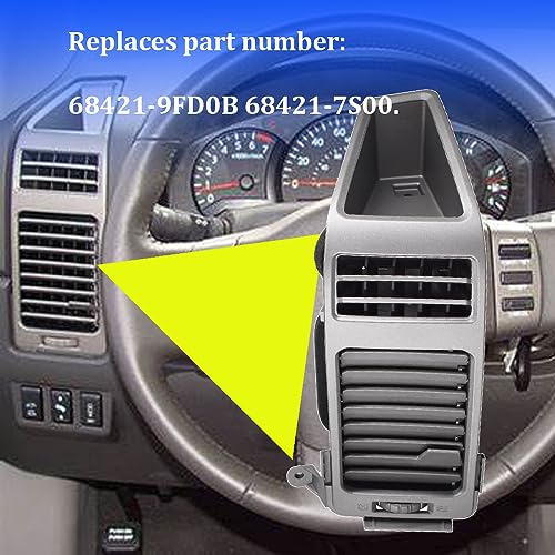 Automkt Dash A/C Air Vent Panel Assembly Fits for 2004-2006 Nissan Armada Titan Replaces 668421-9FD0B 68421-7S000 (Gray Left Side) by Automkt - Image 4