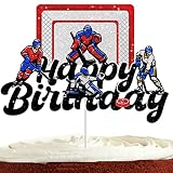 Hockey Cake Topper for Boys Men Girls Ice Hockey Birthday Party Supplies Pick for Him Her Sport Hock