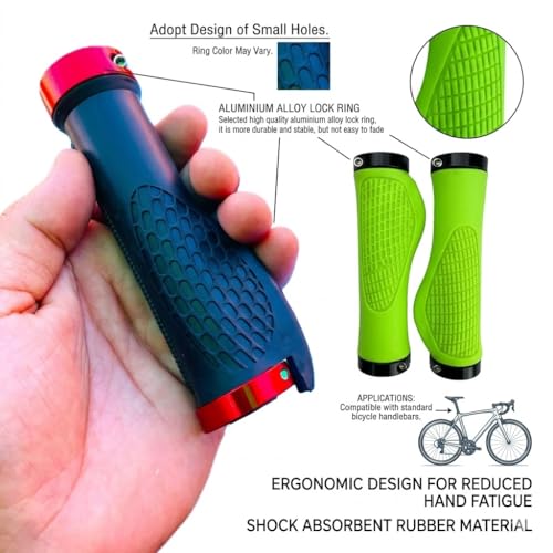 Image of Wavva Bike Handlebar Grips, Bicycle Handle Bar, for BMX, Mountain, MTB, Beach Cruiser, Scooter, Folding Bike, Soft Non Slip Rubber Hand Grip Comfortable.