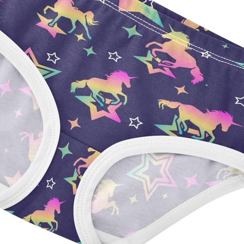 Little Girl Underwear Toddler Panties Kids Undies Magic Unicorn Soft Cotton Briefs 2T-8Y4