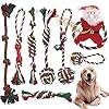 Tonsooze 8Pcs Weihnachten Hundespielzeug Kauspielzeug, Hundeseile Spielzeug, langlebige Gummi Spaß interaktives Spielzeug, Vorteilhaft Weihnachten Geschenk für Welpen und kleine mittelere große Hunde