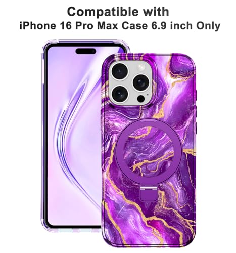 Casehas for iPhone 16 Pro Max Case 2024, [Magnetic Invisible Stand] [Compatible with MagSafe] [Military Grade Drop Protection] Slim Translucent Matte Back Shockproof Protective Cover, Deep Purple - image 9