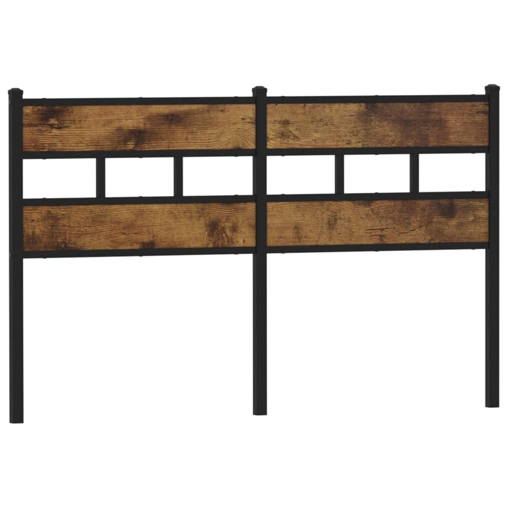 vidaXL Cabecero de Hierro y Madera de ingeniería Roble Ahumado 140 cm, cabecero de Cama, cabecero Individual, Muebles de Dormitorio