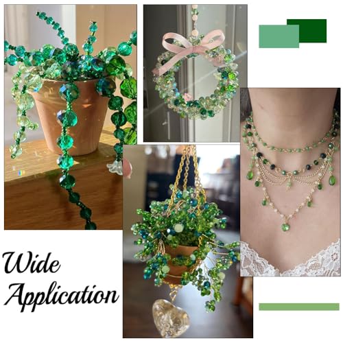 Perles de cristal vertes transparentes SUNNYCLUE pour bijoux de prestige