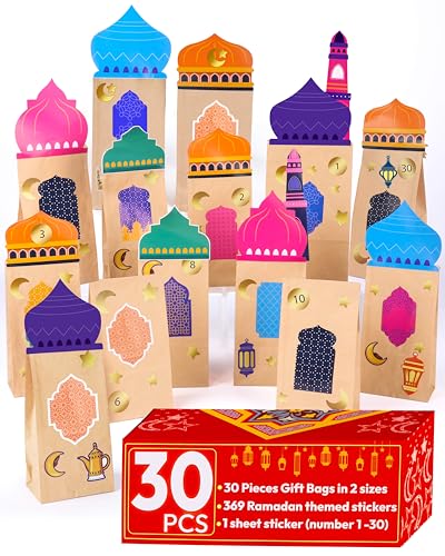 OLEEK ramadan advent calendar for kids - Ramadan decorations for home 2026 - Ramdan calendar - Ramadan gifts - ramadans decor - eid mubarak gift bags for kids - ramadan's mubarak bags - ramadans boxes