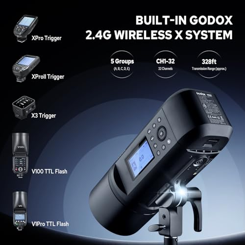 Image of Godox AD600 Pro AD600Pro Outdoor Flash Strobe Light, 600Ws TTL Studio Flash Monolight, 2.4G 1 /8000s HSS Speedlite, Powerful Li-ion Battery, Compatible for Canon Nikon Sony FUJIFILM Olympus Panasonic