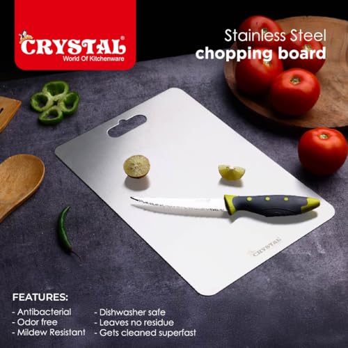 Image of Crystal Stainless Steel Chopping Board | Heavy and Strong | 31 * 20 cm|1 Year Warranty