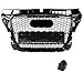 LHZBB Parrillas de radiador Parrilla Hexagonal de Malla de Nido de Abeja Negra para Audi A3 / S3 8P 2009-2012 Negro (Color: Black Emblem)
