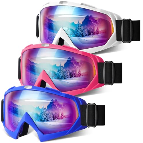 YENPK Ski Goggles, 3 Pack OTG Snowboard Goggles for Men Women & Youth, Winter...