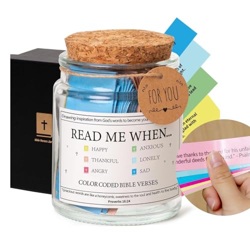 Bible Verse in a Jar - christian fathers day gifts? Handmade Inspirational Keepsake Prayer Jar with Scripture Readings, fathers day gifts from daughter