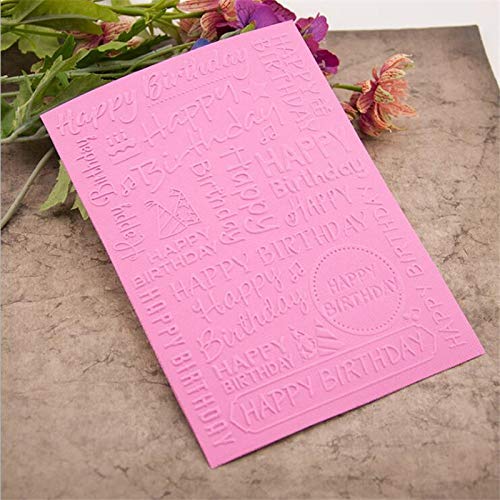 Welcome to Joyful Home 1PC Happy Birthday Background Embossing Folder for Card Making Floral DIY Plastic Scrapbooking Photo Album Card Paper DIY Craft Decoration Template Mold
