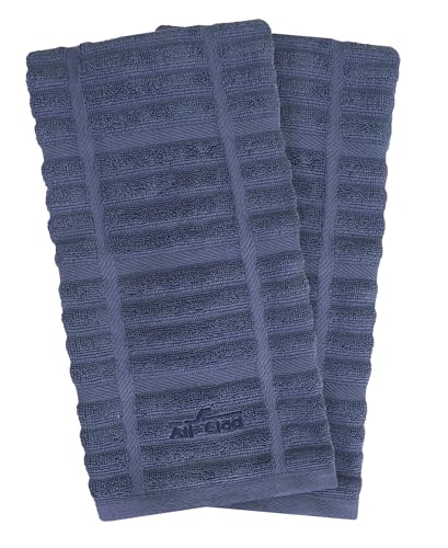 All-Clad Solid Kitchen Towels: Highly Absorbent, Super Soft Long Lasting - 100% Cotton, 17"x30" Tea Towels for Cleaning & Drying Dishes, Pans, Glassware, or Countertops, (2-Pack), Indigo - Image 3