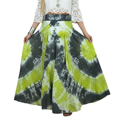 Agan Traders 2026 Long Skirts for Women - Bohemian Tie-dye High Waistband Maxi Skirt - A Line Flared Women's Skirts