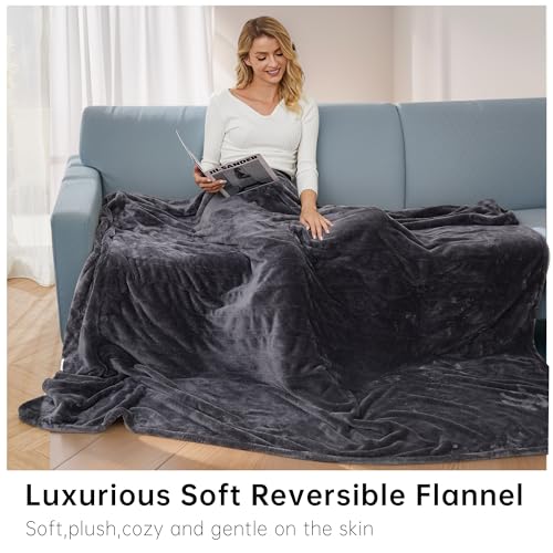 Mcjaw MJ-HLB-FF Heated Electric Blanket Soft Plush Flannel Full Size 72 Inch X 84", Fast Heat, Machine Washable thumb #2