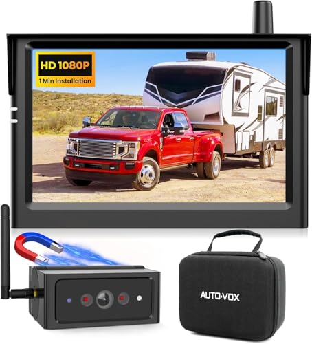 AUTO VOX Wireless Backup Camera Magnetic: 5' Portable No Wiring 1 Min Install Trailer Hitch Camera,...