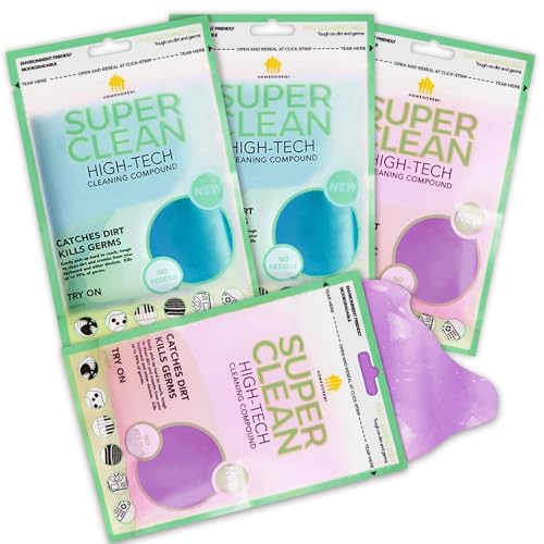 FiveJoy Car Cleaning Gels, 4-Pack Universal Auto Detailing Tools Car Interior Cleaner Putty, Dust Cleaning Mud for PC Tablet Laptop Keyboard, Camera, Printers, Calculator - 320g (2.8oz/pcs)