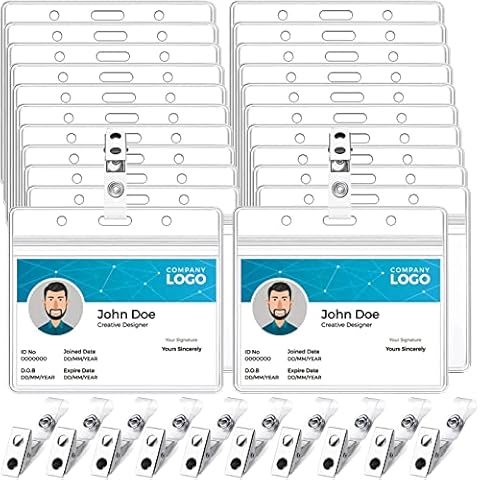 Koorito 50 Pack Name Badge Holder Cover