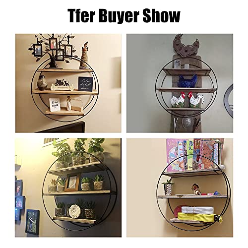 Tfer Floating Shelves Wall Mounted Hanging Shelf Hexagon Rustic Farmhouse Shelves For Wall Decor,Storage | Metal Bracket And Reclaimed Natural Wood Shelf For Living Room,Bedroom,Bathroom,Kitchen #TOP4