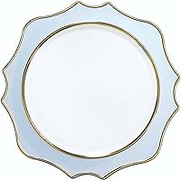 Vista 16 de OCCASIONS" - 10 piezas de platos base de plástico festoneados desechables/reutilizables de 13.25 pulgadas para bodas