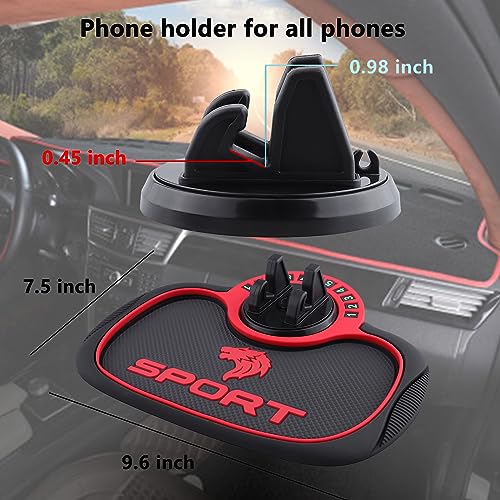 Image of Wolf Non-Slip Phone Pad for 3-in-1 Car 360 Degrees Rotating Car Phone Holder,Car Dashboard Organizer Mat Sticky Pad with Temporary Car Parking Card Number Plate Multifunctional Gift (Red)