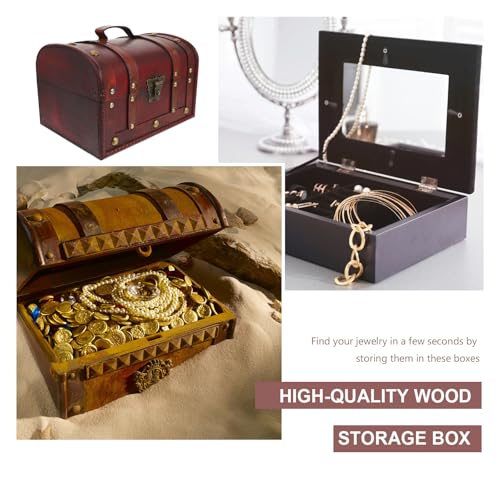 Boîte à bijoux rétro en bois d'exception pour coiffeuse raffinée - 4