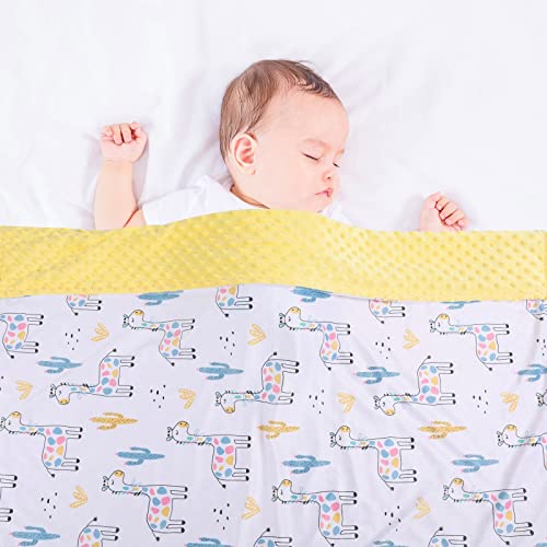 Donsonny Baby Blanket For Boys Girls Soft Minky With Double Layer Dotted Backing, Colorful Giraffe Printed 30 X 40 Inch Receiving Blanket #TOP2