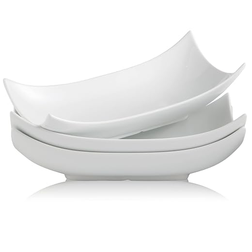 Gomakren Serving Platters Serving Bowls Set Porcelain Serving Dishes For Entertaining Special Curved Deep Large Christmas Dishes Serving Tray Plate Gifts Set of 3 Decorative Dish White 12 Inch