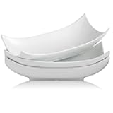 Gomakren Serving Platters Serving Bowls Set Turkey Serving Platter Porcelain Serving Dishes For Entertaining Special Curved Deep Large Thanksgiving Christmas Dishes Gifts Set of 3 White 12 Inch