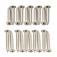 Musiclily Ultra 2,5x15mm Roestvrij Staal Verzonken Schroeven voor Elektrische Gitaar Basgitaar Snaargeleider of Pickup Ring, Zwart (10 stuks