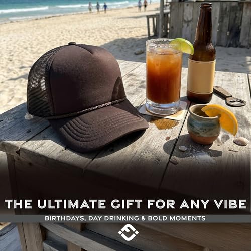 Image of Funky Junque Foam Trucker Hat, Trucker Hats for Women & Men - Blank Adjustable Snapback Mesh Back Baseball Cap
