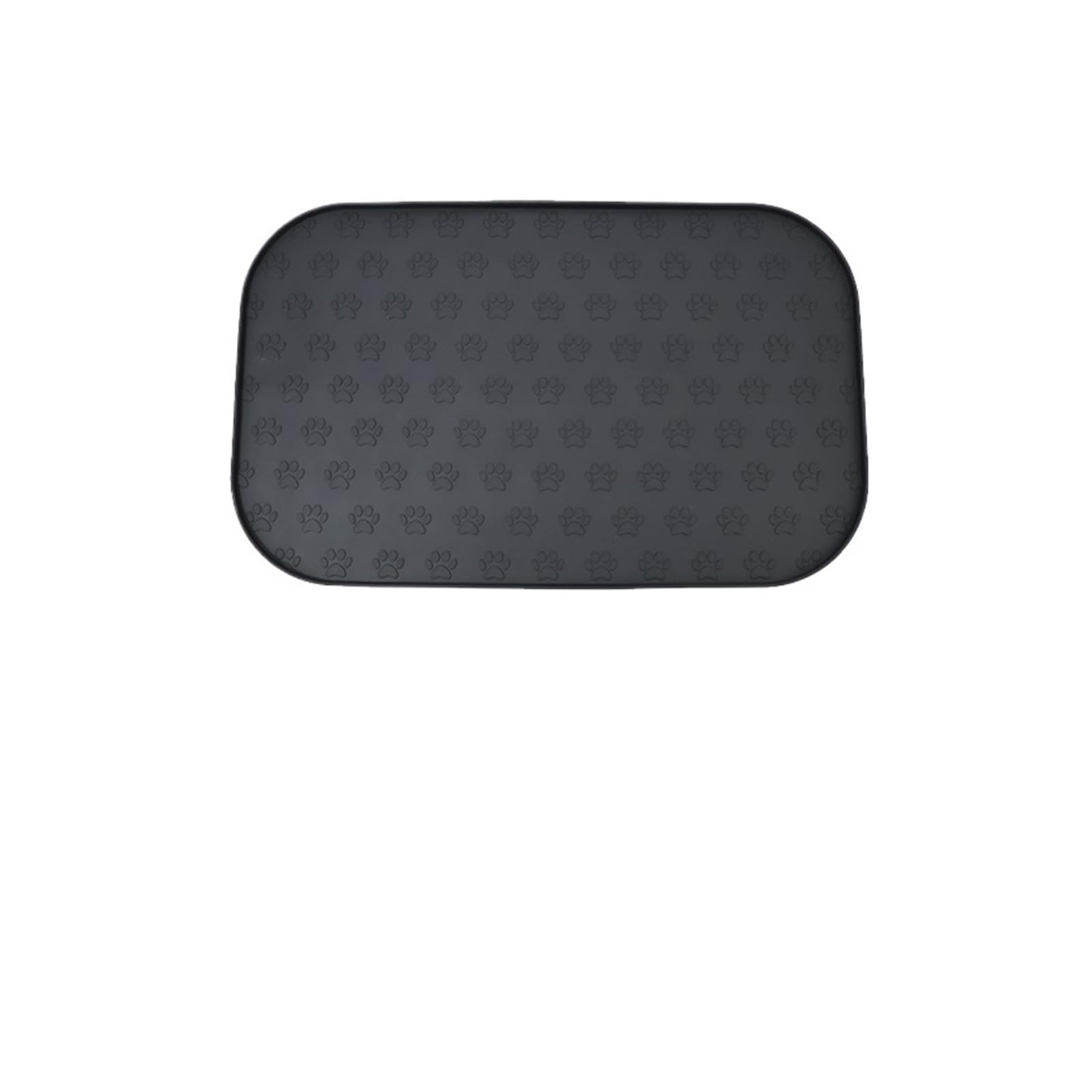 Napfunterlage Hund Silikon-Platzsets for Haustiere, Futtersets for Hunde, rechteckig mit Pfotenabdrücken, quadratische Futtersets for Haustiere(Rectangle(Black))