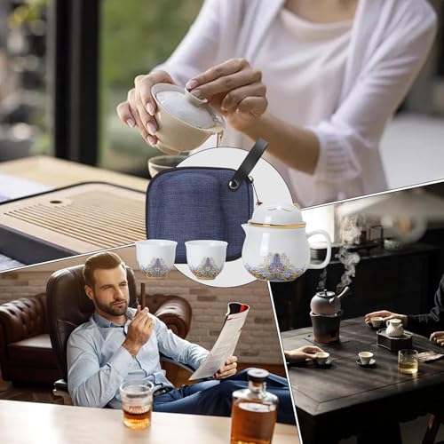 Ensemble de théière en céramique artisanale et tasses durables