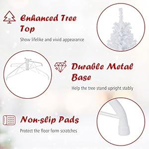Gopluswhiteartificialchristmastree9ftpremiumunlithingedsprucefulltreewithmetalstandeasyassemblyforindoorandoutdooruse Urban Country Home Decor Goplus white artificial christmas tree 9ft premium unlit hinged spruce full tree with metal stand easy assembly for indoor and outdoor use urban country home decor